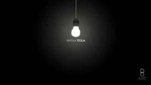 Nikola Tesla Glowing Bulb Wallpaper