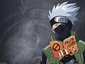 Ninja Kakashi With Orange Book Wallpaper