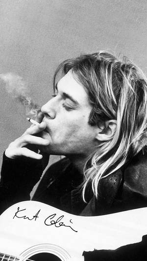 Nirvana Kurt Cobain Smoking Wallpaper