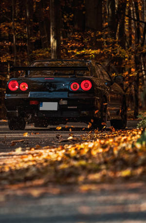 Nissan Skyline Gtr R34 At Forest Wallpaper