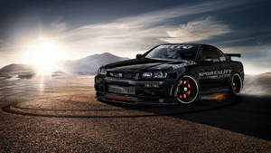 Nissan Skyline Gtr R34 Drift Car Wallpaper