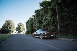 Nissan Skyline Gtr R34 On Roadside Wallpaper