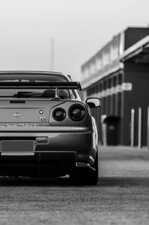 Nissan Skyline Iphone Black And White Wallpaper