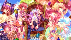 No Game No Life Cute Characters Wallpaper