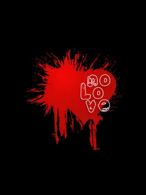 No Love Blood Splatter Heart Wallpaper