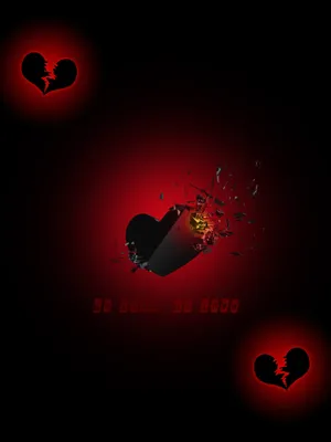 No Love Shattered Black Heart Wallpaper