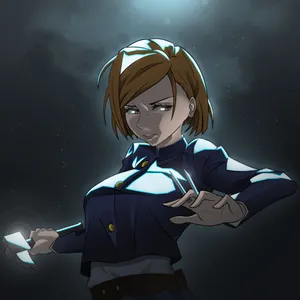 Nobara Kugisaki In Intense Action Pose Wallpaper