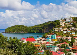 North America Saint Lucia Houses Wallpaper