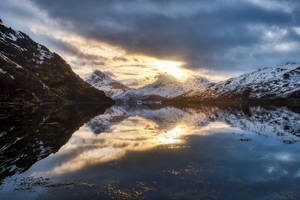 Norway Lofoten Mountains Wallpaper