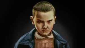 Nosebleed Stranger Things Artwork Of Millie Bobby Brown Wallpaper