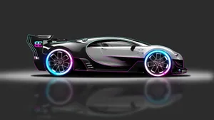 Notice The Glowing Colors Of The Neon Bugatti. Wallpaper