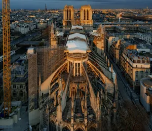 Notre Dame During Golden Hour Wallpaper