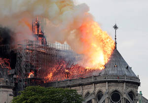 Notre Dame East Side On Fire Wallpaper