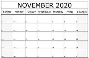 November 2020 Calendar With Holidays Wallpaper
