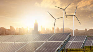 Nv Energy Windmills And Solar Panels Wallpaper