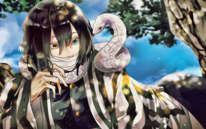 Obanai Iguro With Pet Snake Wallpaper