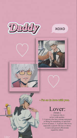 Obey Me Character Collage Pink Background Wallpaper