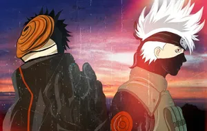 Obito And Kakashi Side View Wallpaper