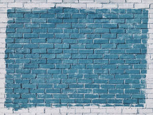 Ocean Blue Brick Wall Wallpaper