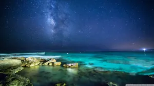 Ocean Night Sky Wallpaper