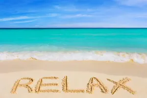 Ocean View With Relax Word Wallpaper