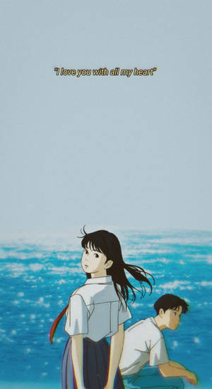 Ocean Waves Anime Aesthetics Wallpaper