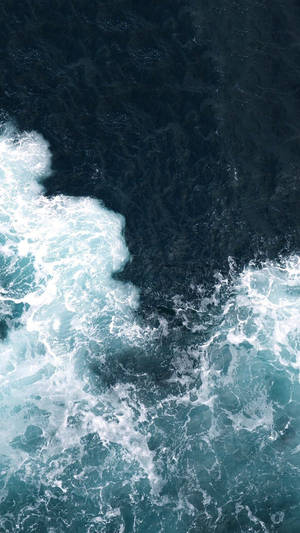 Ocean Waves Crashing Aerial View Iphone Wallpaper