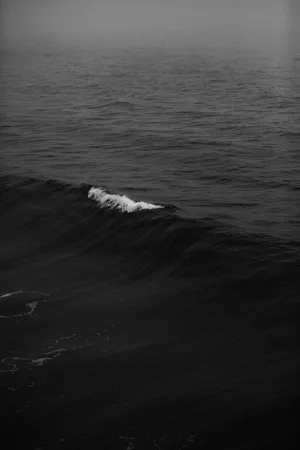 Ocean Waves On Dark Anime Wallpaper