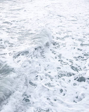 Ocean With White Sea Foam Wallpaper