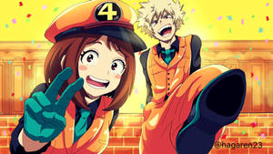 Ochaco Uraraka And Katsuki Bakugo Wallpaper