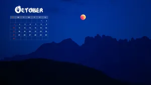 October 2021 Calendar Halloween Moon Wallpaper