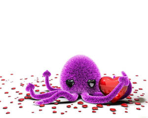 Octopus Love Art Wallpaper