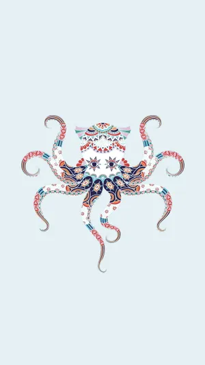 Octopus Patchwork Design Wallpaper