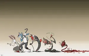 Odd Bunnies Attacking [wallpaper] Wallpaper