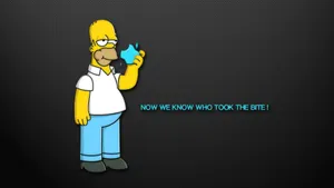 Odd Homer Biting Apple [wallpaper] Wallpaper