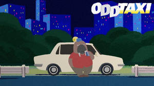 Odd Taxi Odokawa Watercolor Art Wallpaper