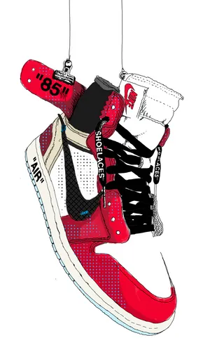 Off White Jordan 1 Dangling White Wallpaper
