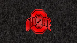 Ohio State Logo On A Black Leather Background Wallpaper