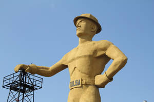 Oklahoma Golden Driller Statue Wallpaper