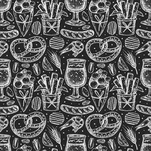 Oktoberfest Meals Pattern Wallpaper