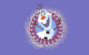 Olaf Purple Wreath Wallpaper