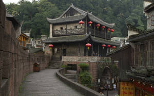 Old Chinese House In Village Wallpaper