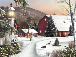 Old Christmas During Winter Wallpaper