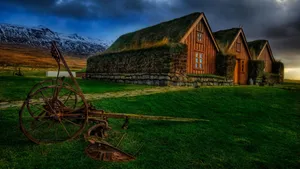 Old Country Homes On Grass Wallpaper