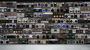 Old School Boombox Collection Wall Wallpaper