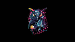 Oled 4k Half Geometric Owl Wallpaper