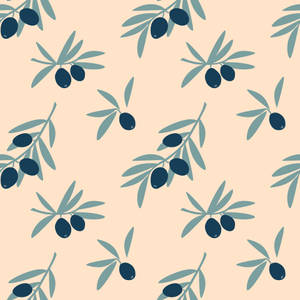 Olive Fruit And Brach Vector Artwork Wallpaper