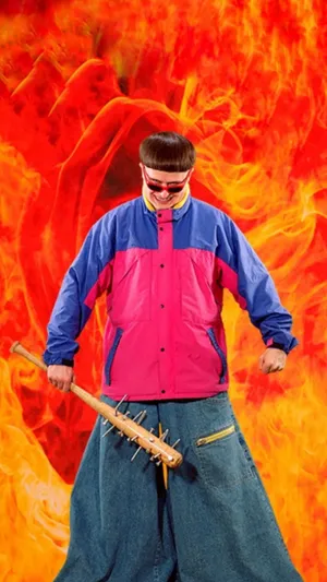 Oliver Tree Baseball Bat With Nails Wallpaper