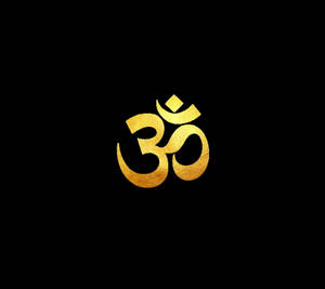 Om Gold Black Writing Wallpaper