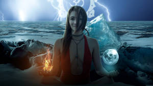 Om Ocean Woman Wallpaper